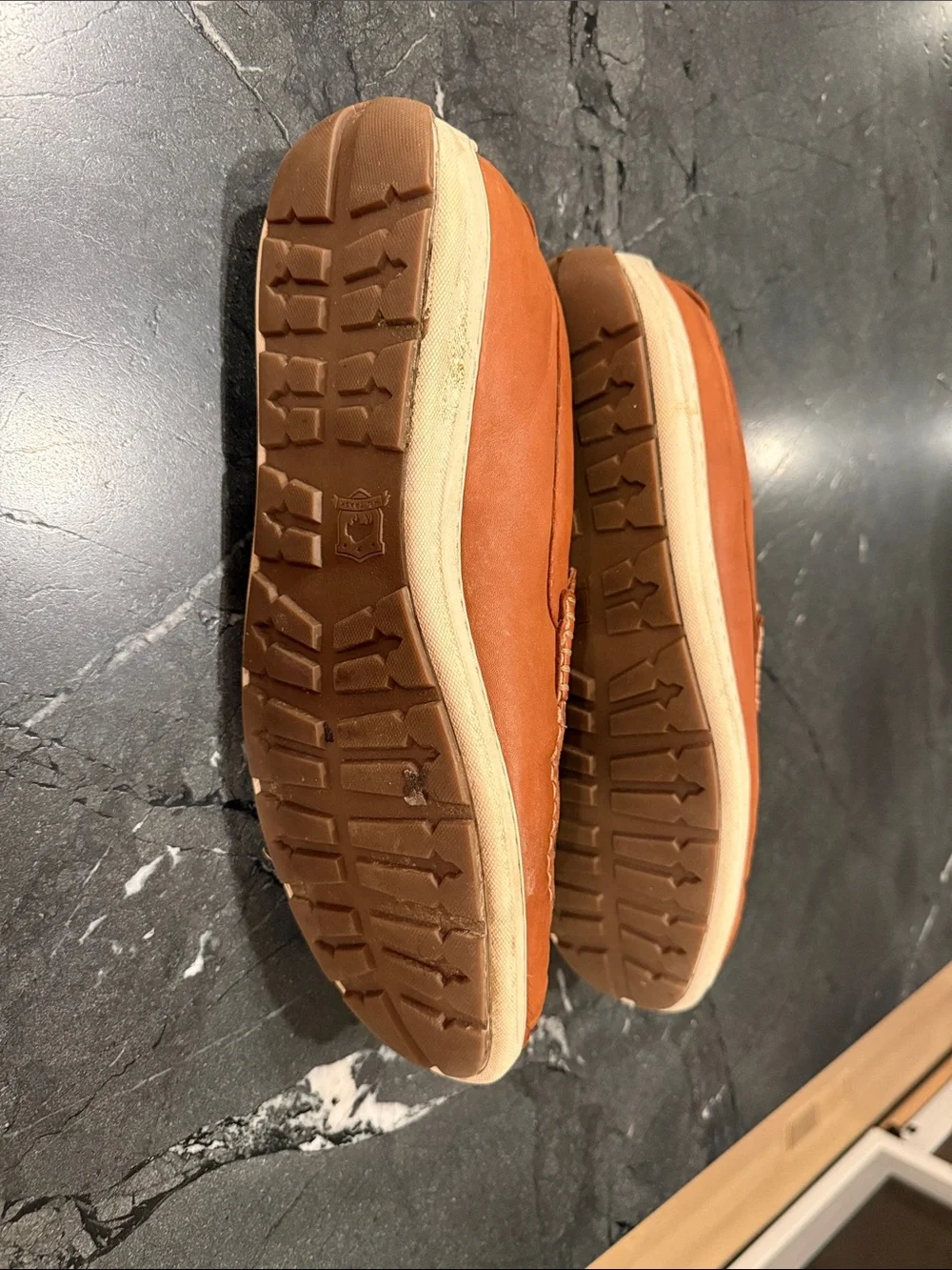 Trask Cognac Leather Penny Loafers